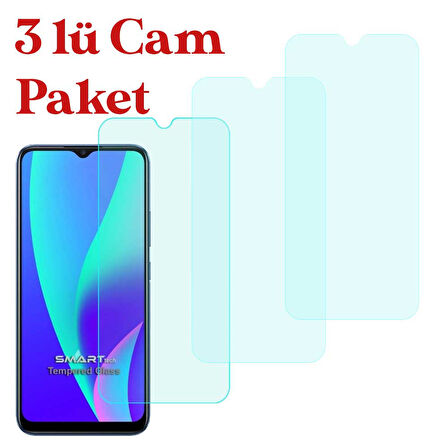 Realme C15 Uyumlu Temperli Kırılmaz Cam Ekran Koruyucu 3 Lü Set