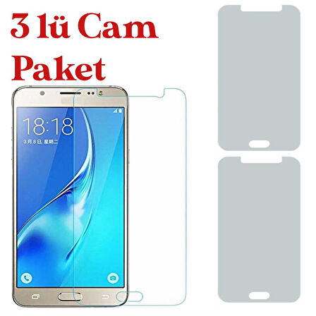 Samsung Galaxy J5 Uyumlu Temperli Kırılmaz Cam Ekran Koruyucu 3 Lü Set