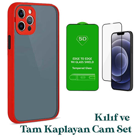 Apple iPhone 11 Pro Max Uyumlu Montreal Kılıf Ve Tam Kaplayan Cam Set