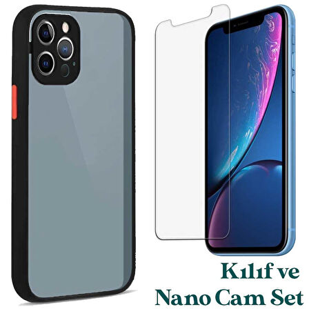 Apple iPhone 11 Pro Max Uyumlu Montreal Kılıf Ve Nano Cam Ekran Koruyucu Set