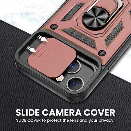 Apple iPhone 12 Pro Max Uyumlu Kızaklı Kamera Korumalı Tank Kılıf