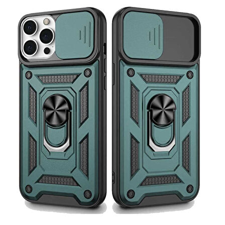 Apple iPhone 12 Pro Max Uyumlu Kızaklı Kamera Korumalı Tank Kılıf