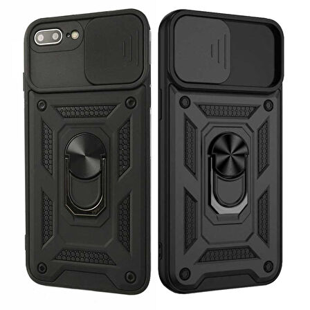 Apple iPhone 7 Plus / 8 Plus Uyumlu Kızaklı Kamera Korumalı Tank Kılıf
