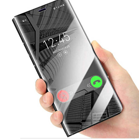 Samsung Galaxy J4 2018 Uyumlu Aynalı Kapaklı Lüx Kılıf