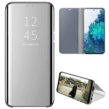 Samsung Galaxy J4 2018 Uyumlu Aynalı Kapaklı Lüx Kılıf
