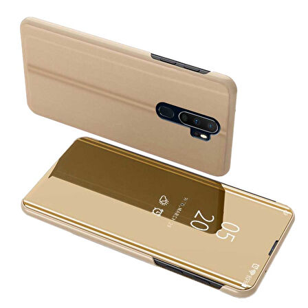 Oppo A5 2020 / A9 2020 Uyumlu Aynalı Kapaklı Lüx Kılıf