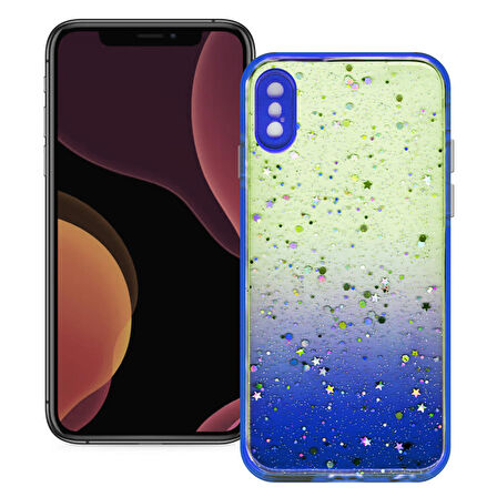Apple Iphone X/XS Simli Şeffaf Sert Slikon Kılıf