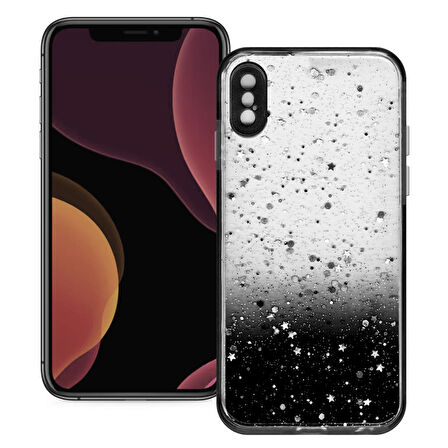 Apple Iphone X/XS Simli Şeffaf Sert Slikon Kılıf