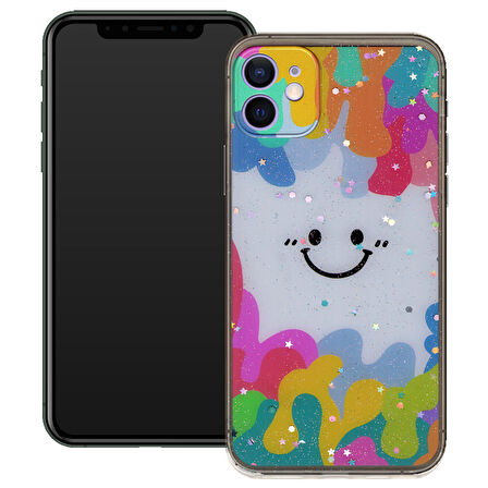 Apple Iphone 12  Gülen Yüz Sert Slikon Kılıf
