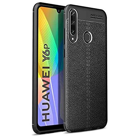 Huawei Y6P Deri Görünümlü Firo Silikon Kılıf