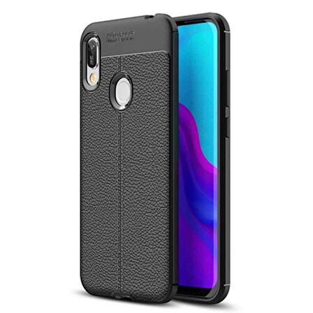Huawei Y6 2019 Deri Görünümlü Firo Silikon Kılıf