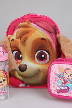 x Dekomus Lisanslı Paw Patrol Tek Bölmeli Küçük Boy Anaokul Çantası,Beslenme Kabı ve Matara Seti