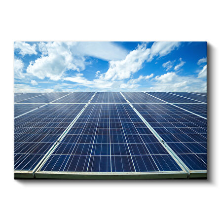 Güneş Enerjisi Panelleri Mavi Gökyüzü Kanvas Tablo