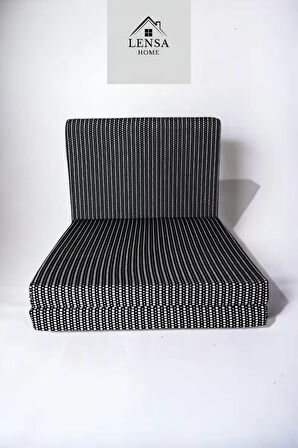 Çok Amaçlı Minder Yatak - Sünger Yer Yatağı (70x180cm kalınlık 8cm) Akustik Küçük Siyah