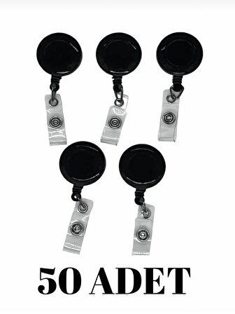 50 Adet Siyah Plastik Yoyo Kart Tutucu