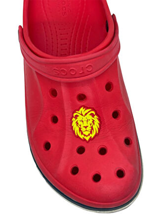 Sarı Kırmızı Aslan Temalı Jibbitz CrocsTerlik Süsü