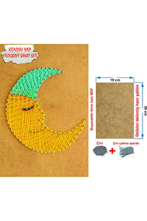 İp Sanatı Dikkat Geliştirici el becerisi Çocuk Montessori Eğitimi Filografi Hazır Set Aydede