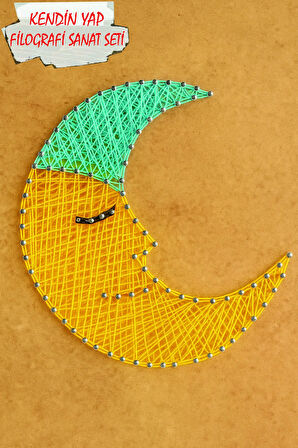 İp Sanatı Dikkat Geliştirici el becerisi Çocuk Montessori Eğitimi Filografi Hazır Set Aydede