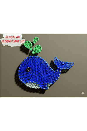 İp Sanatı Dikkat Geliştirici el becerisi Çocuk Montessori Eğitimi Filografi Hazır Set Balina