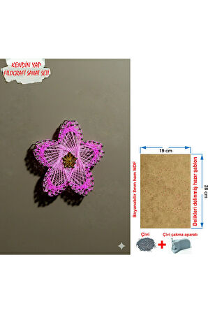 İp Sanatı Dikkat Geliştirici el becerisi Çocuk Montessori Eğitimi Filografi Hazır Set Çiçek