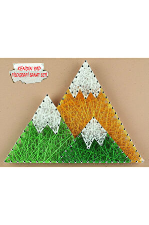 İp Sanatı Dikkat Geliştirici el becerisi Çocuk Montessori Eğitimi Filografi Hazır Set Dağlar