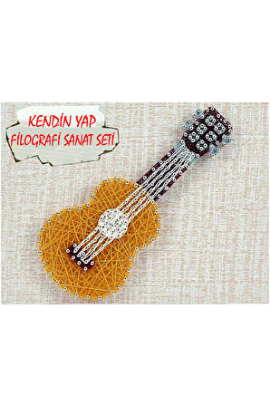 İp Sanatı Dikkat Geliştirici el becerisi Çocuk Montessori Eğitimi Filografi Hazır Set Gitar