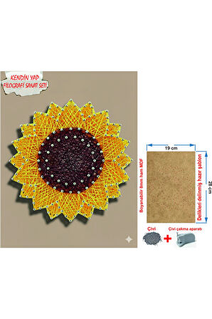 İp Sanatı Dikkat Geliştirici el becerisi Çocuk Montessori Eğitimi Filografi Hazır Set Aycicek