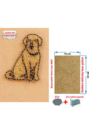 İp Sanatı Dikkat Geliştirici el becerisi Çocuk Montessori Eğitimi Filografi Hazır Set Köpek