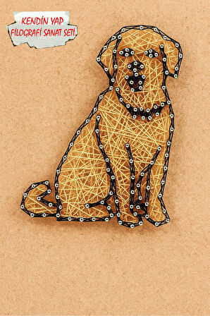 İp Sanatı Dikkat Geliştirici el becerisi Çocuk Montessori Eğitimi Filografi Hazır Set Köpek