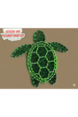 İp Sanatı Dikkat Geliştirici el becerisi Çocuk Montessori Eğitimi Filografi Hazır Set Kaplumbaga