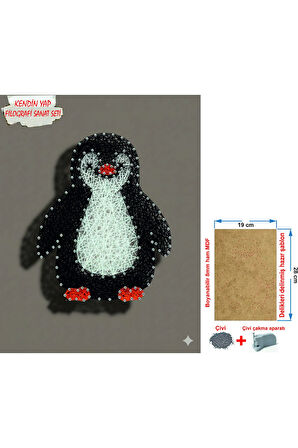 İp Sanatı Dikkat Geliştirici el becerisi Çocuk Montessori Eğitimi Filografi Hazır Set Penguen