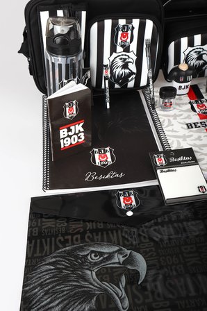 x Dekomus Lisanslı Beşiktaş Full Kırtasiye Seti 3D Kartal Büyük Boy Okul,Beslenme Ve Kalem Çantası,Beslenme Kabı,Matara Seti