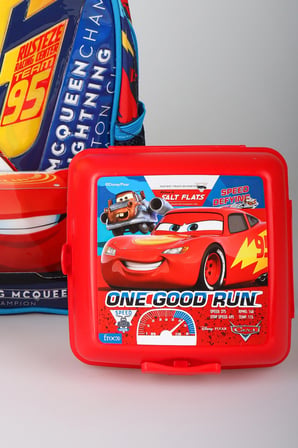 x Dekomus Lisanslı Cars Brick Champion's Colleciton 32 Cm Tek Bölmeli Küçük Boy Anaokul Çantası,Beslenme Kabı,Matara Seti