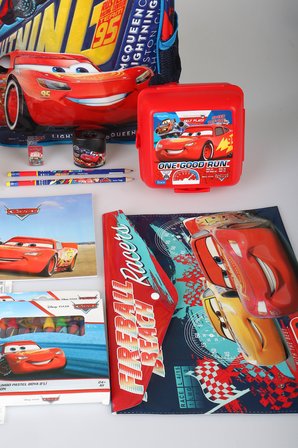 x Dekomus Lisanslı Cars Brick Champion's Colleciton Kırtasiye Seti 32 Cm Tek Bölmeli Küçük Boy Anaokul Çantası,Beslenme Kabı,Matara Seti