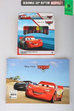 x Dekomus Lisanslı Cars 8'li Pastel Boya ve Resim Defteri Seti