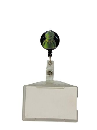 Susam Sokağı Kurbağa Kermit Temalı Pleksi Baskılı Yoyo Kartlık Yoyo Yaka Kartlığı