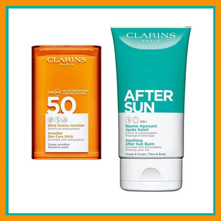 Clarins face stick spf50+Clarins after sun 2 li set