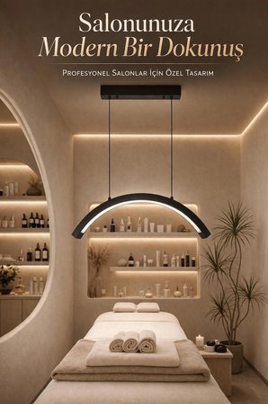 Askılı LED Kirpik Lambası Yarım Ay Lamba Salon Cilt Bakım Lambası Kumandalı 48W