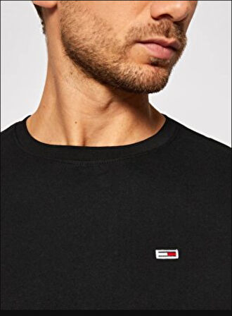 Tommy Hilfiger siyah düz erkek T-SHIRT