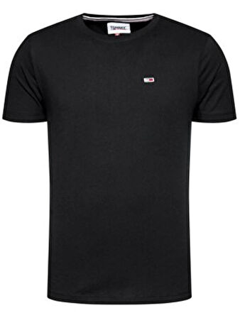 Tommy Hilfiger siyah düz erkek T-SHIRT