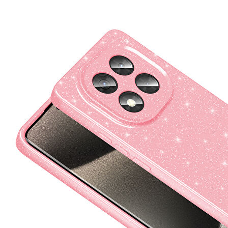 Xiaomi Redmi Note 14 Pro 4G Kılıf Kamera Korumalı Simli Parıltılı Lüks Silikon