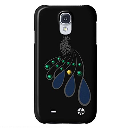 Samsung Galaxy S4 Kılıf Trexta Marka Deri Dokulu Dikişli Sert - Siyah Taşlı