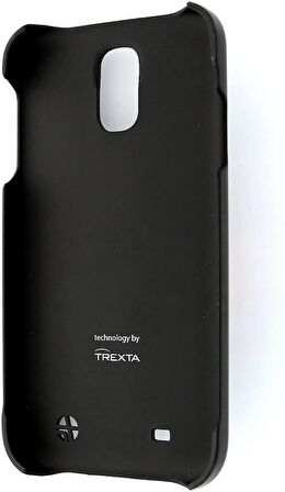 Samsung Galaxy S4 Kılıf Trexta Marka Deri Dokulu Dikişli Sert - Siyah Taşlı