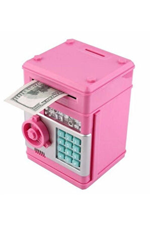 Şifreli Otomatik Kağıt Para Alan Atm Kasa Kumbara - Pembe