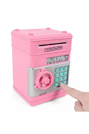 Şifreli Otomatik Kağıt Para Alan Atm Kasa Kumbara - Pembe