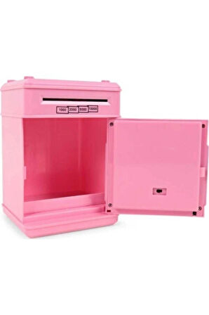 Şifreli Otomatik Kağıt Para Alan Atm Kasa Kumbara - Pembe