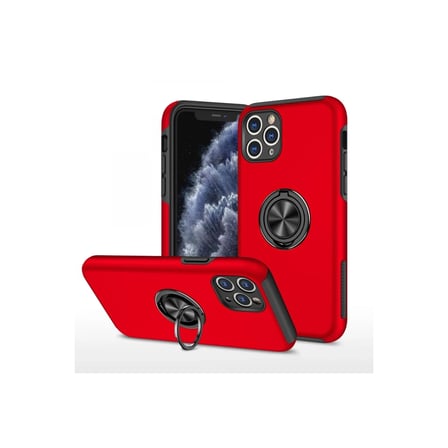 Apple iPhone 11 Pro Max Kılıf Elit Yüzüklü Kapak - Kırmızı