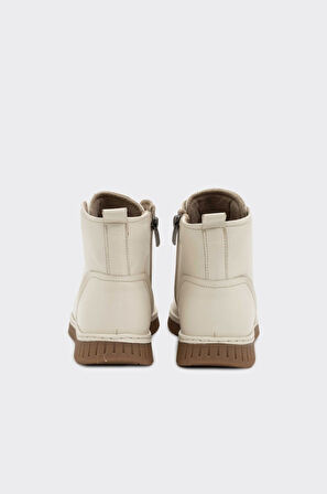 Hakiki Deri Fermuarlı Lastik Bağcıklı Kadın Bot 