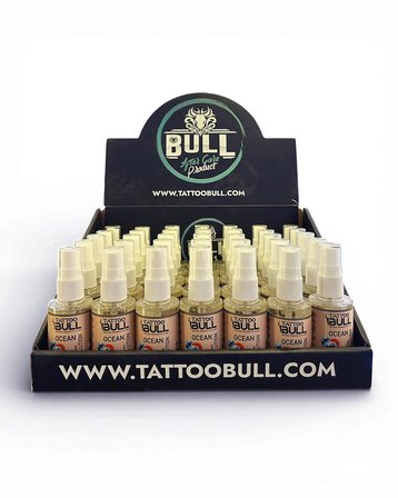 TattooBull Ocean Solution Piercing Solüsyonu – Aynısefa Özlü (50 ml × 35'li Stand Set)