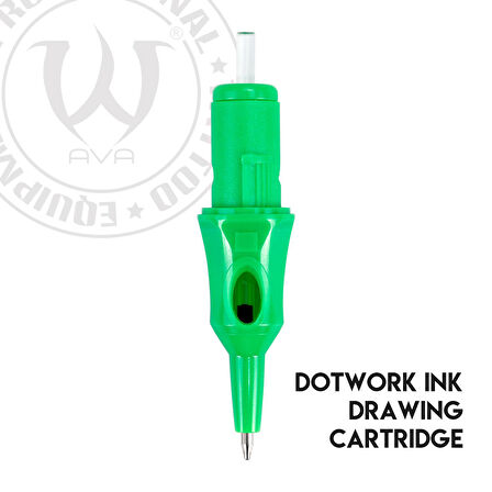 Ball Pen Cartridge Green - Dotwork Ink Drawing 20 Adet